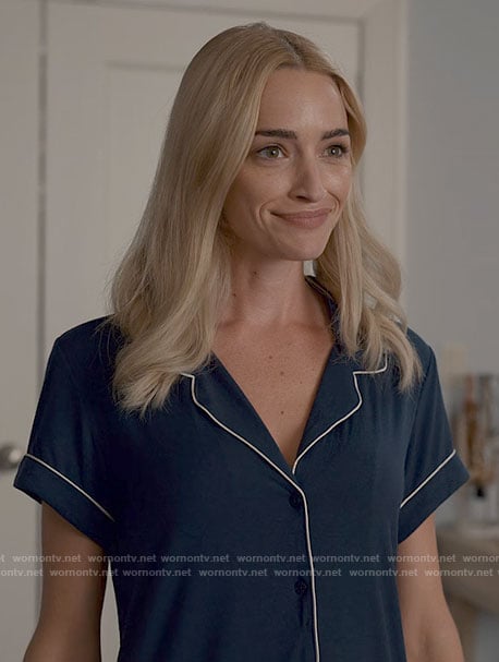 Georgia’s navy blue pajamas on Ginny & Georgia