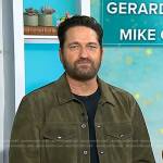Gerard Butler’s green suede jacket on Good Morning America