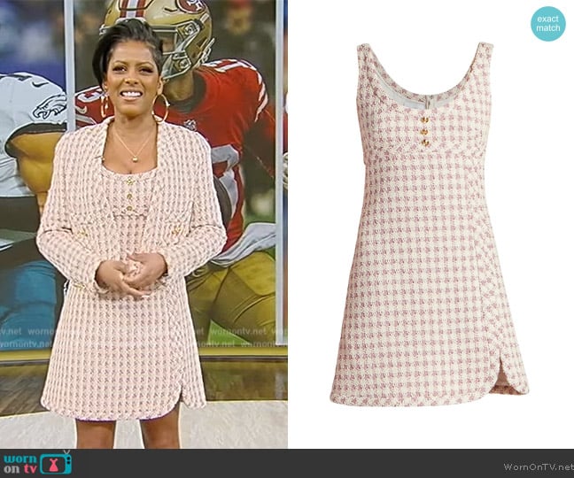 Giambattista Valli Cotton-blend bouclé minidress worn by Tamron Hall on Tamron Hall Show