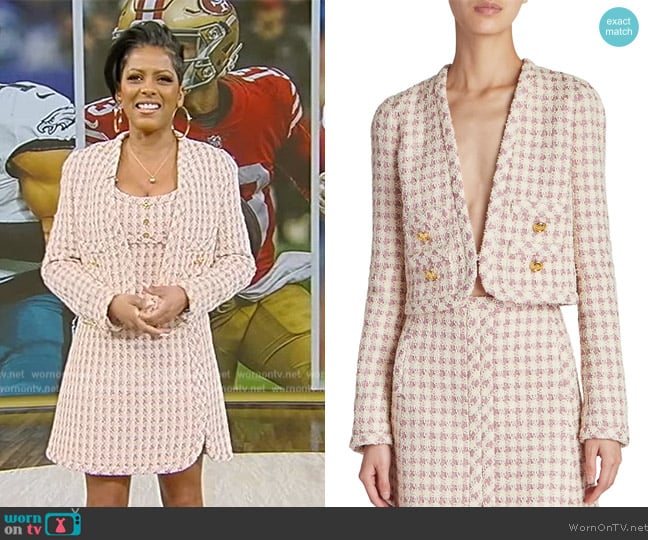 Giambattista Valli Cropped Double-Breasted Jacket worn by Tamron Hall on Tamron Hall Show