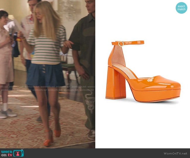 Gianvito Rossi Platform Heels worn by Audrey Hope (Emily Alyn Lind) on Gossip Girl