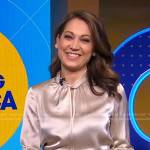 Ginger’s keyhole satin blouse on Good Morning America