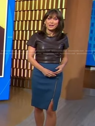 Ginger’s blue zip skirt on Good Morning America