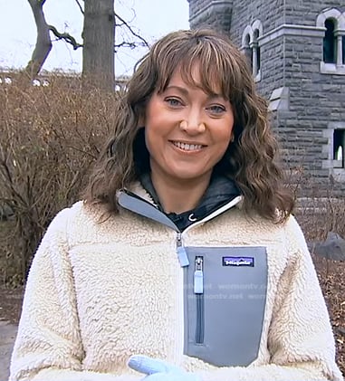Ginger’s white fleece jacket on Good Morning America