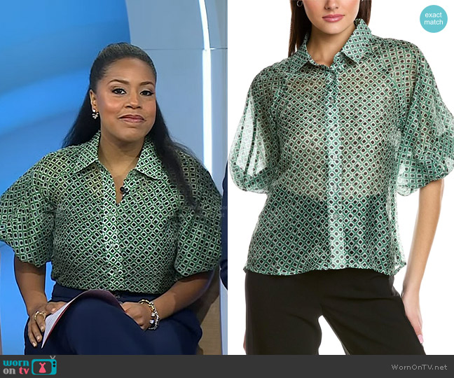 Gracia Balloon Sleeve Top worn by Sheinelle Jones on Today