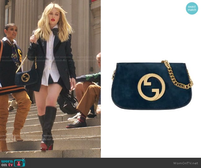 Gucci Blondie Suede Shoulder Bag worn by Audrey Hope (Emily Alyn Lind) on Gossip Girl