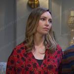 Gwen’s red floral blouse on Days of our Lives
