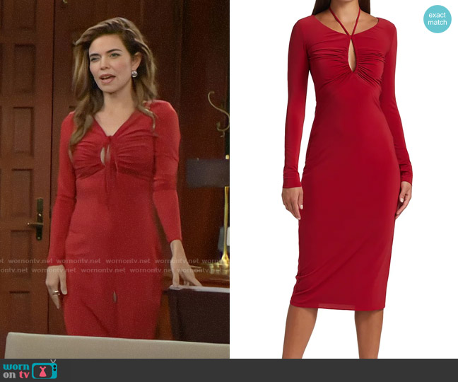 Halston Ember Dress worn by Victoria Newman (Amelia Heinle) on The Young and the Restless