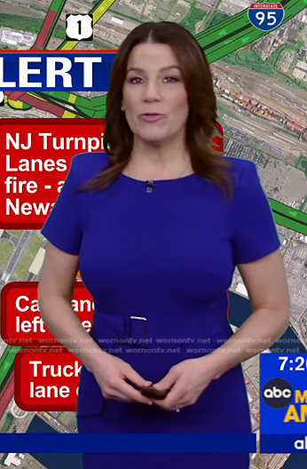 Heather’s blue belted dress on Good Morning America