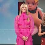 Heidi Klum’s pink organza blouse and pants on Access Hollywood