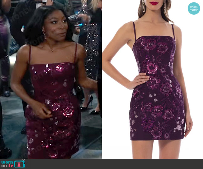 Helsi Eva Floral Sequin Mini Dress worn by Trina Robinson (Tabyana Ali) on General Hospital