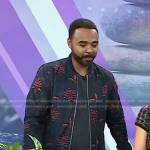 Hilton Carter’s navy floral bomber jacket on Today