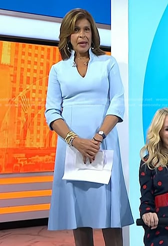 Hoda’s light blue v-neck dress on Today