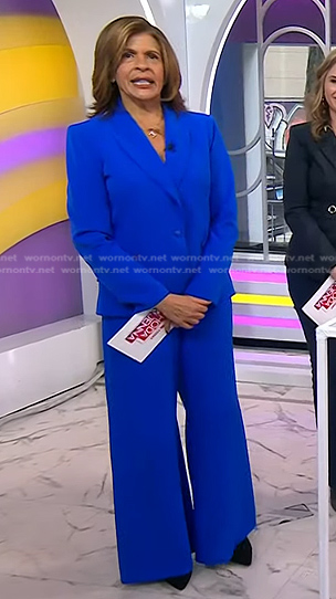 Hoda’s blue blazer and wide-leg pants on Today