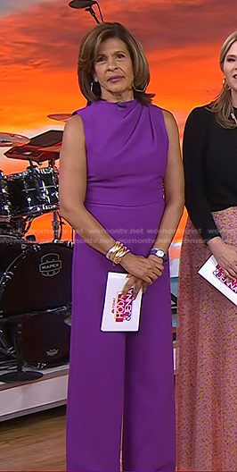 Hoda’s purple sleeveless jumpsuit on Today