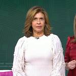 Hoda’s white mixed media ribbed top on Today