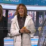 Hoda’s white long down coat on Today