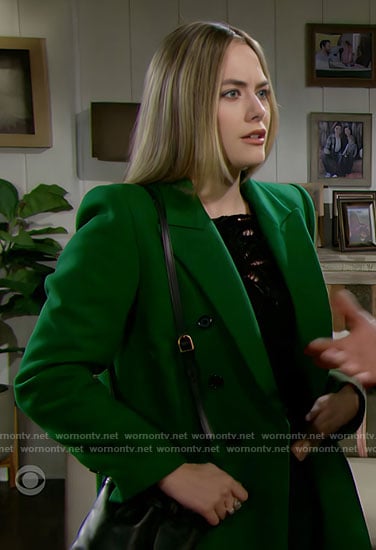 Hope’s green coat on The Bold and the Beautiful