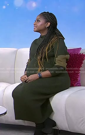 Isha Sesay’s green ribbed knit dress on Today