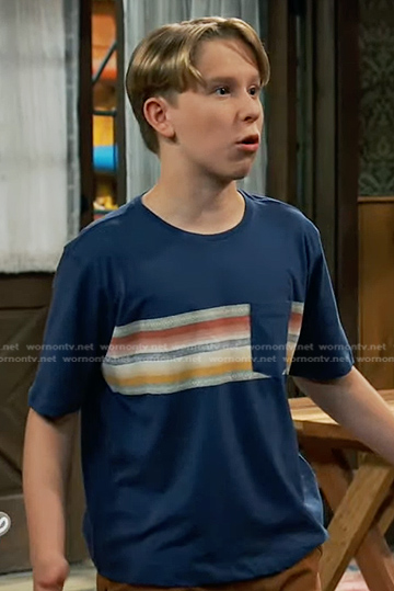 Jake’s blue striped tee on Bunkd