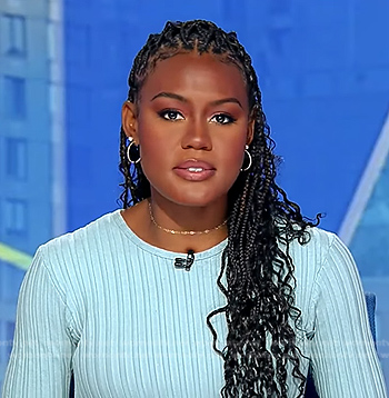 Janai’s blue ribbed knit dress on Good Morning America