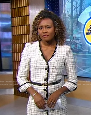 Janai’s white tweed dress on Good Morning America
