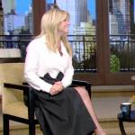 Jane Krakowski’s black bow front skirt on Live with Kelly and Ryan