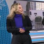 Jenn Falik’s purple turtlneck top and black shorts on Today