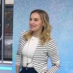 Jenn Falik’s white striped jacket on Today