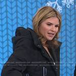 Jenna’s black long down coat on Today