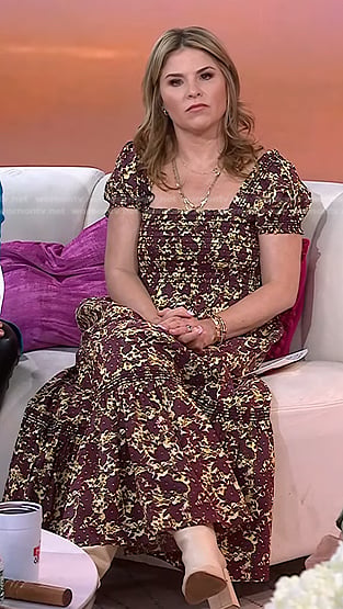 Jenna’s brown floral smocked dress on Today