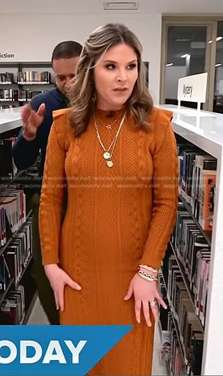 Jenna’s orange cable knit dress on Today