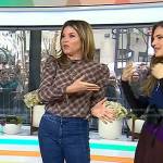 Jenna’s brown plaid top and flare jeans on Today