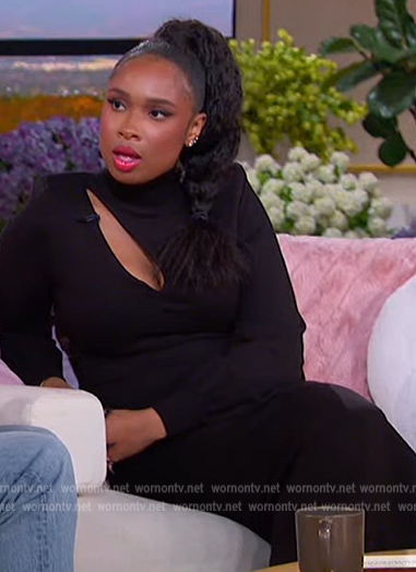 Jennifer’s black cutout midi dress on The Jennifer Hudson Show