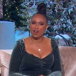 Jennifer’s velvet sweetheart dress on The Jennifer Hudson Show