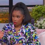 Jennifer’s black paisley print blouse on The Jennifer Hudson Show