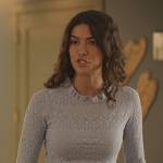 Jess’s blue pointelle sweater on National Treasure: Edge of History