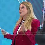 Jill’s tie neck top and pink velvet blazer on Today