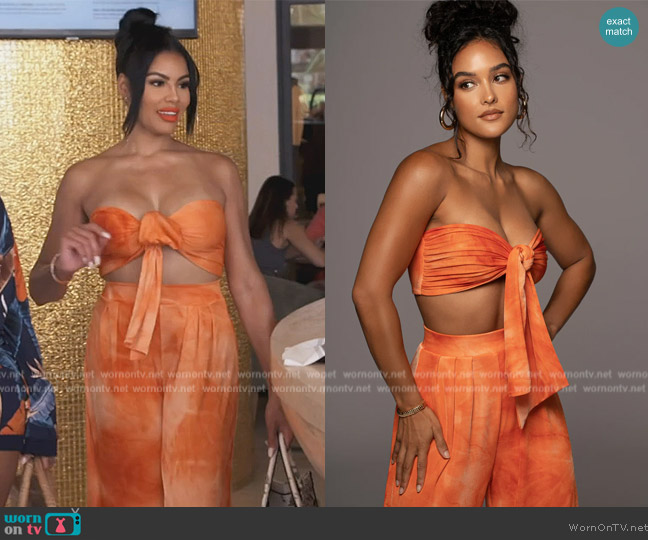 Jlux Label Anahi Tie Dye Top and Pant Set worn by Mia Thornton on The Real Housewives of Potomac