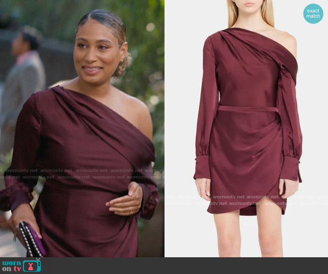 Jonathan Simkhai Cameron Dress in Mulberry worn by Sophie Suarez (Rosanny Zayas) on The L Word Generation Q