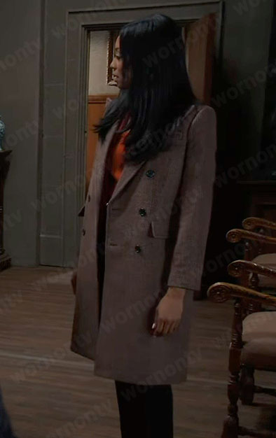 Jordan’s plaid coat on General Hospital
