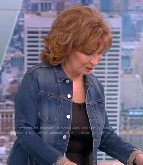 Joy’s distressed denim jacket on The View