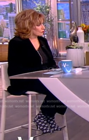 Joy’s black monogram logo Gucci boots on The View