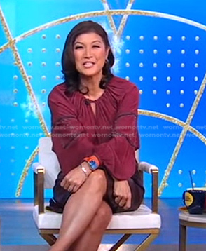 Juju’s red keyhole blouse on Good Morning America