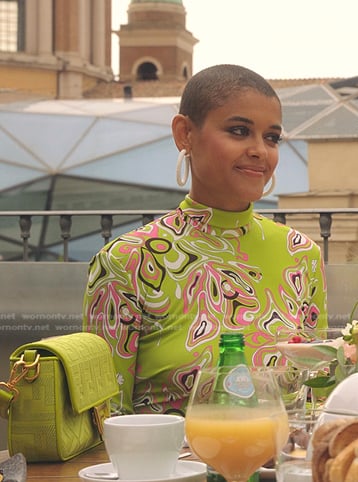 Julien’s green abstract print top on Gossip Girl