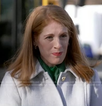 Karen Travers’s grey coat on Good Morning America