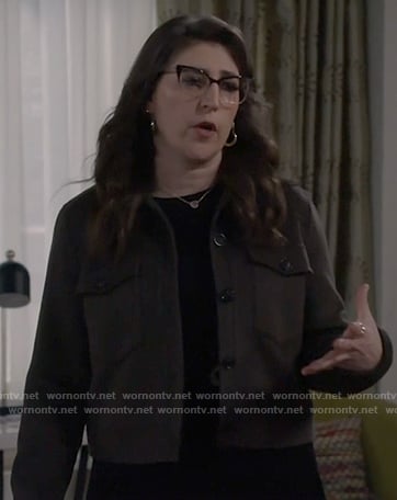 Kat’s olive green wool jacket on Call Me Kat