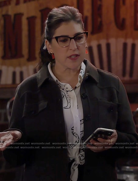 Kat’s olive green wool jacket on Call Me Kat