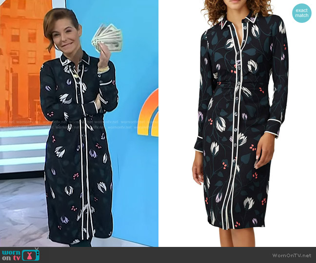 Kate Spade Deco Bloom Crepe Shirtdress worn by Stephanie Ruhle on Today