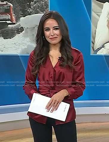 Kaylee Hartung’s red twisted blouse on Today